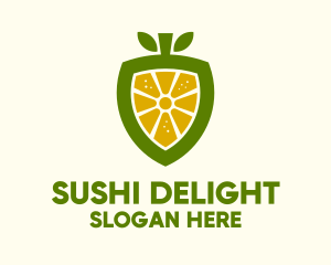 Lemon Fruit Shield  logo design