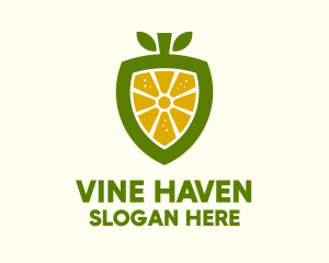 Lemon Fruit Shield  logo design