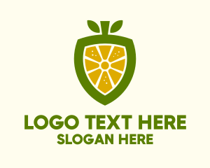 Protected - Lemon Fruit Shield logo design