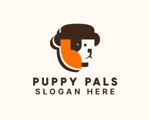 Cute Puppy Pet logo design