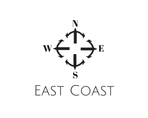 East - Cardinal Directions Compass logo design