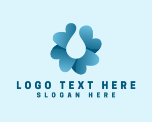 Water - Flower Water Droplet logo design