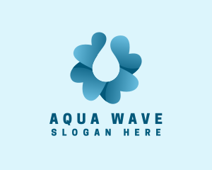 Flower Water Droplet logo design