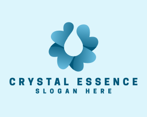Mineral - Flower Water Droplet logo design