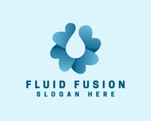 Flower Water Droplet logo design