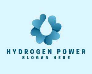 Hydrogen - Flower Water Droplet logo design
