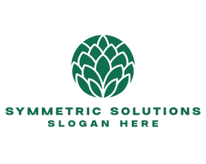 Symmetric - Green Eco Leaf logo design