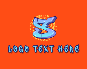 Hip Hop Label - Shiny Graffiti Letter S logo design