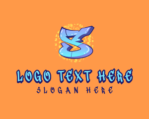 Hip Hop - Shiny Graffiti Letter S logo design