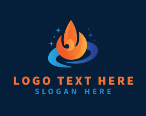 Fire - Hot & Cold Ventilation logo design