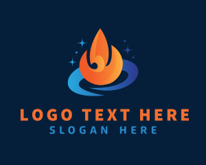 Flame - Hot & Cold Ventilation logo design