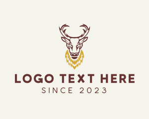 Moose - Stag Buck Antler logo design