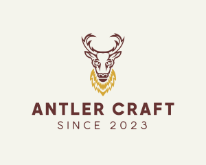 Stag Buck Antler logo design