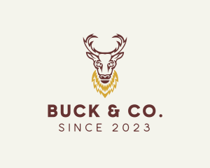 Stag Buck Antler logo design
