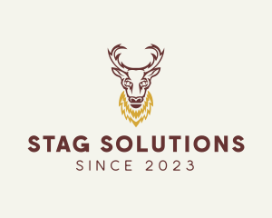 Stag Buck Antler logo design