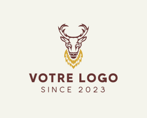 Cabin - Stag Buck Antler logo design