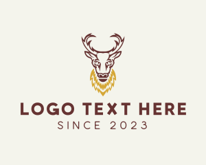 Woods - Stag Buck Antler logo design