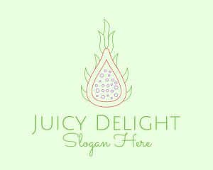 Juicy - Minimalist Dragon Fruit logo design