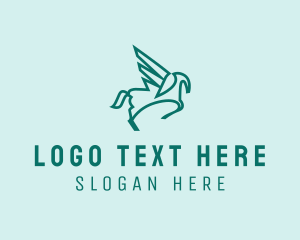 Mythology - Flying Mythological Pegasus logo design