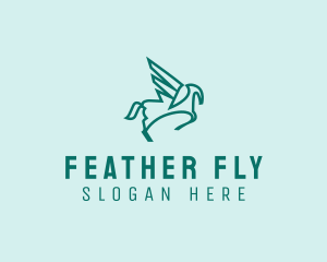 Flying Mythological Pegasus  logo design