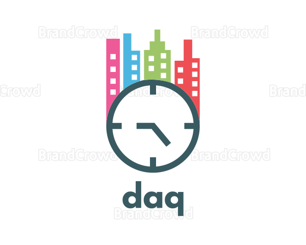 City Building Clock Logo
