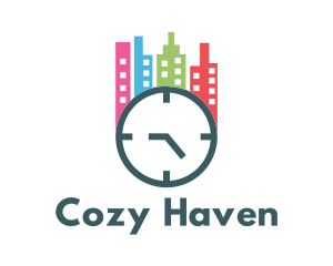 City Building Clock logo design