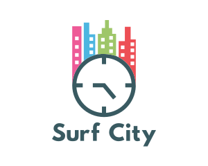 City Building Clock logo design