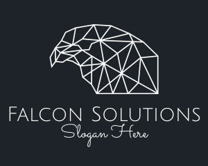 Geometric Falcon Bird Monoline logo design