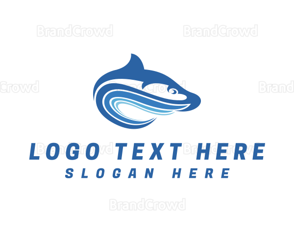 Marine Wave Fish Logo