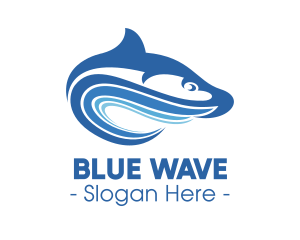 Blue Wave Fish  logo design