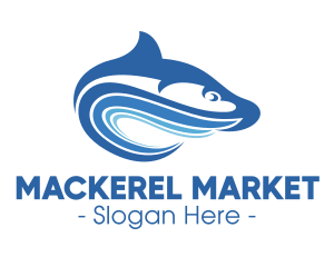 Blue Wave Fish  logo design