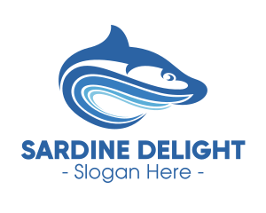 Blue Wave Fish  logo design