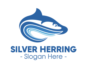 Herring - Blue Wave Fish logo design