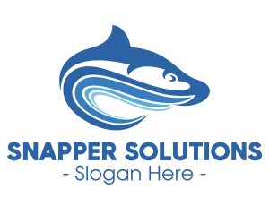 Snapper - Blue Wave Fish logo design