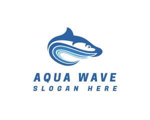 Marine Wave Fish  logo design