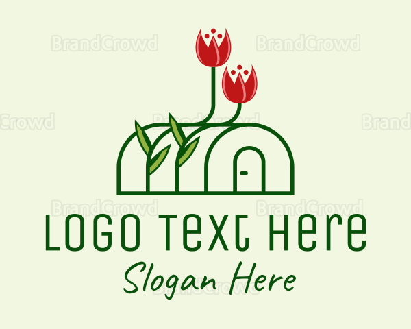 Plant Flowers Greenhouse Logo