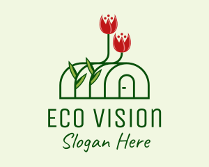 Plant Flowers Greenhouse  logo design