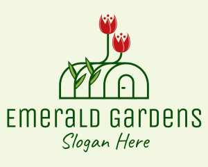 Plant Flowers Greenhouse  logo design