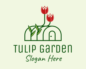 Tulips - Plant Flowers Greenhouse logo design