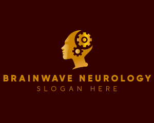 Neurology - Mental Health Brain Cogwheel logo design