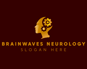 Neurology - Mental Health Brain Cogwheel logo design