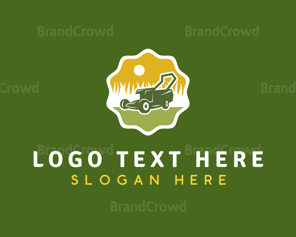 Landscaping Lawn Mower Logo