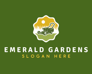 Landscaping Lawn Mower logo design