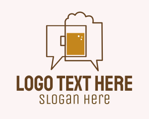 Pint - Beer Chat Bubble logo design