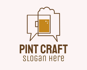 Pint - Beer Chat Bubble logo design