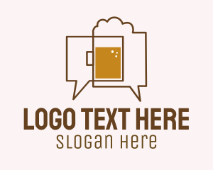 Talking - Beer Chat Bubble logo design