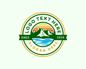 Explore - Mountain Lake Nature logo design
