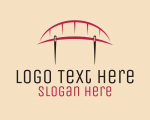 Sew - Sewing Needle Bridge logo design