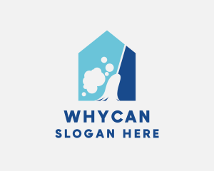 Sanitary - Broom House Cleaning logo design