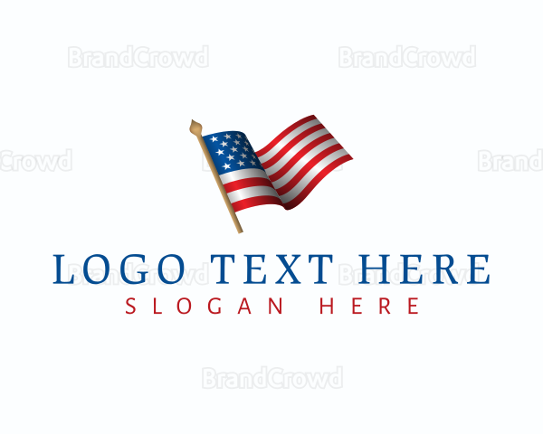 USA Flag Pole Logo